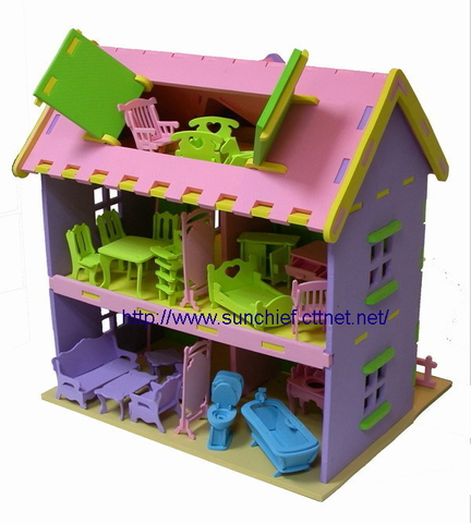 3D EVA泡绵拼图－Large Villa（泡绵材质）／3D立体泡绵拼图／益智教育拼图