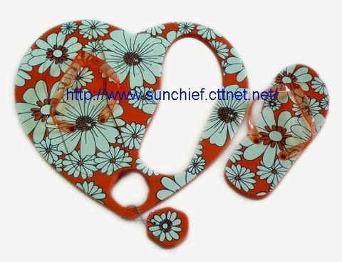 心型菜板海滩鞋 + 珠&#37676;钥匙圈／拖鞋